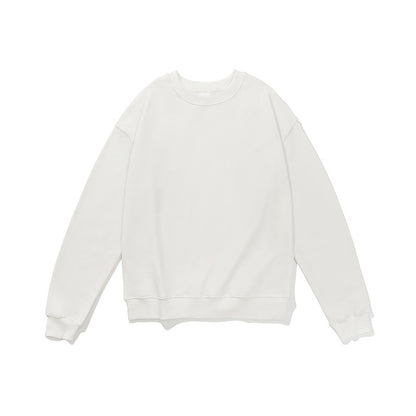 Terry Cotton Round Neck Sweater Loose European And American Retro FOG Color Matching