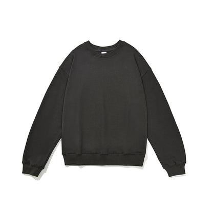 Terry Cotton Round Neck Sweater Loose European And American Retro FOG Color Matching
