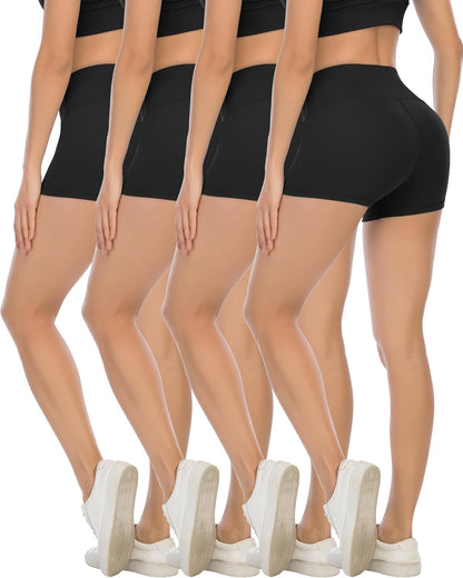 High Waisted Spandex Biker Shorts, Workout Booty Soft Yoga Shorts for Women