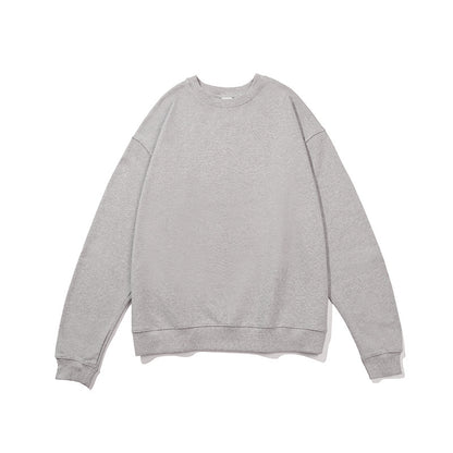 Terry Cotton Round Neck Sweater Loose European And American Retro FOG Color Matching